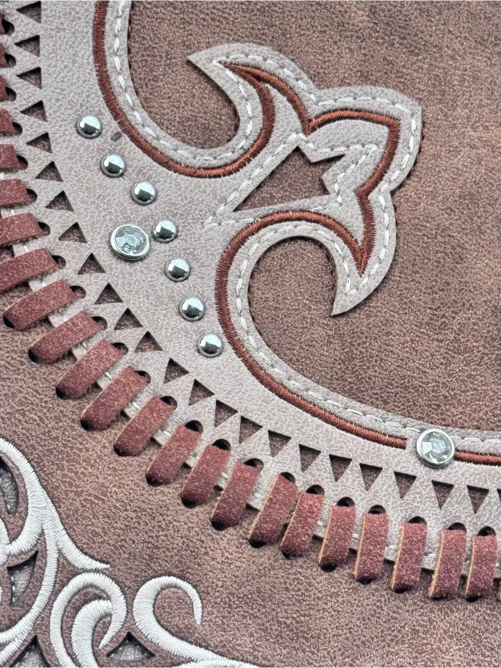 Montana West Western Tooled Tote Bag Brown Turquoise Concho Boho